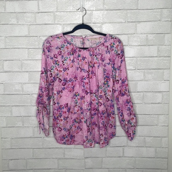 Soft Surroundings Brialla Floral Lilac Lightweight Print Top - Picture 2 of 11